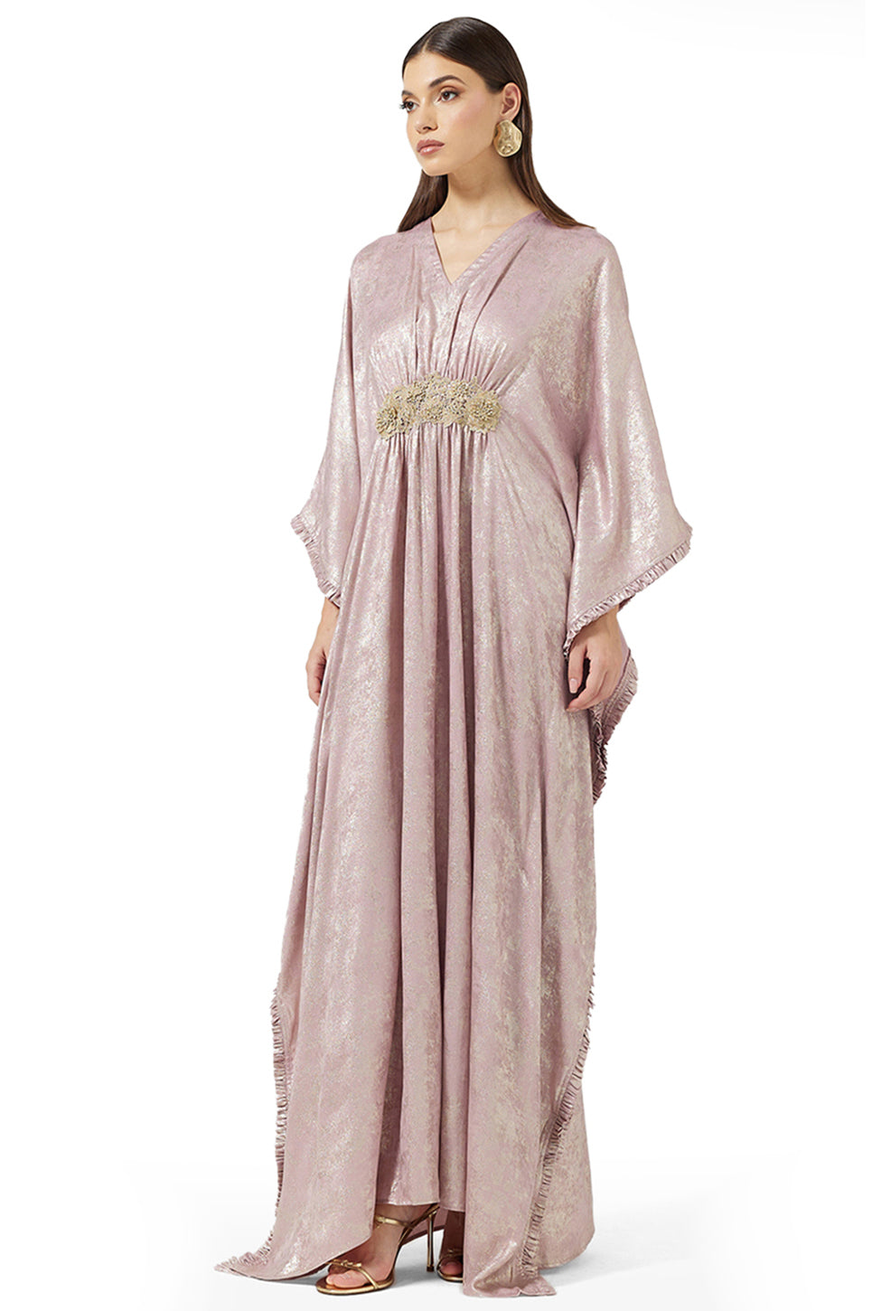 Embroidered Front Lace Kaftan