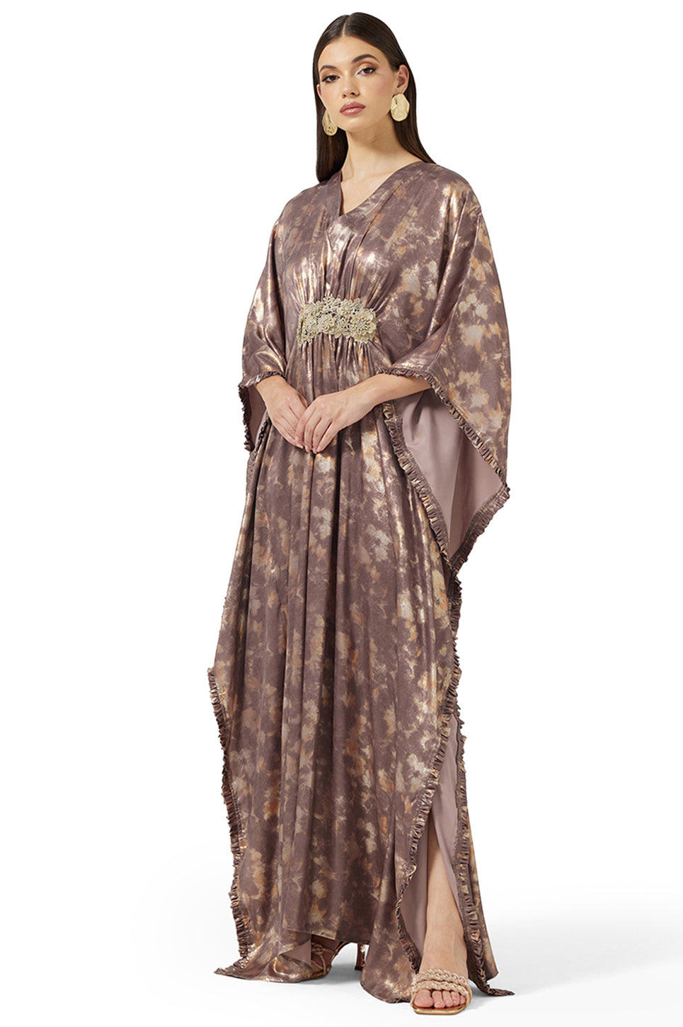 Embroidered Front Lace Kaftan