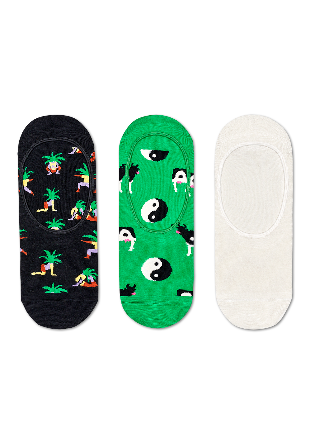 3-Pack Ying & Yang Cow Liner Sock