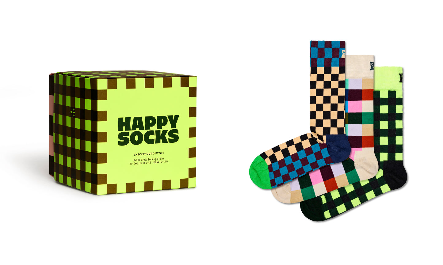 3-Pack Check It Out Socks Gift Set