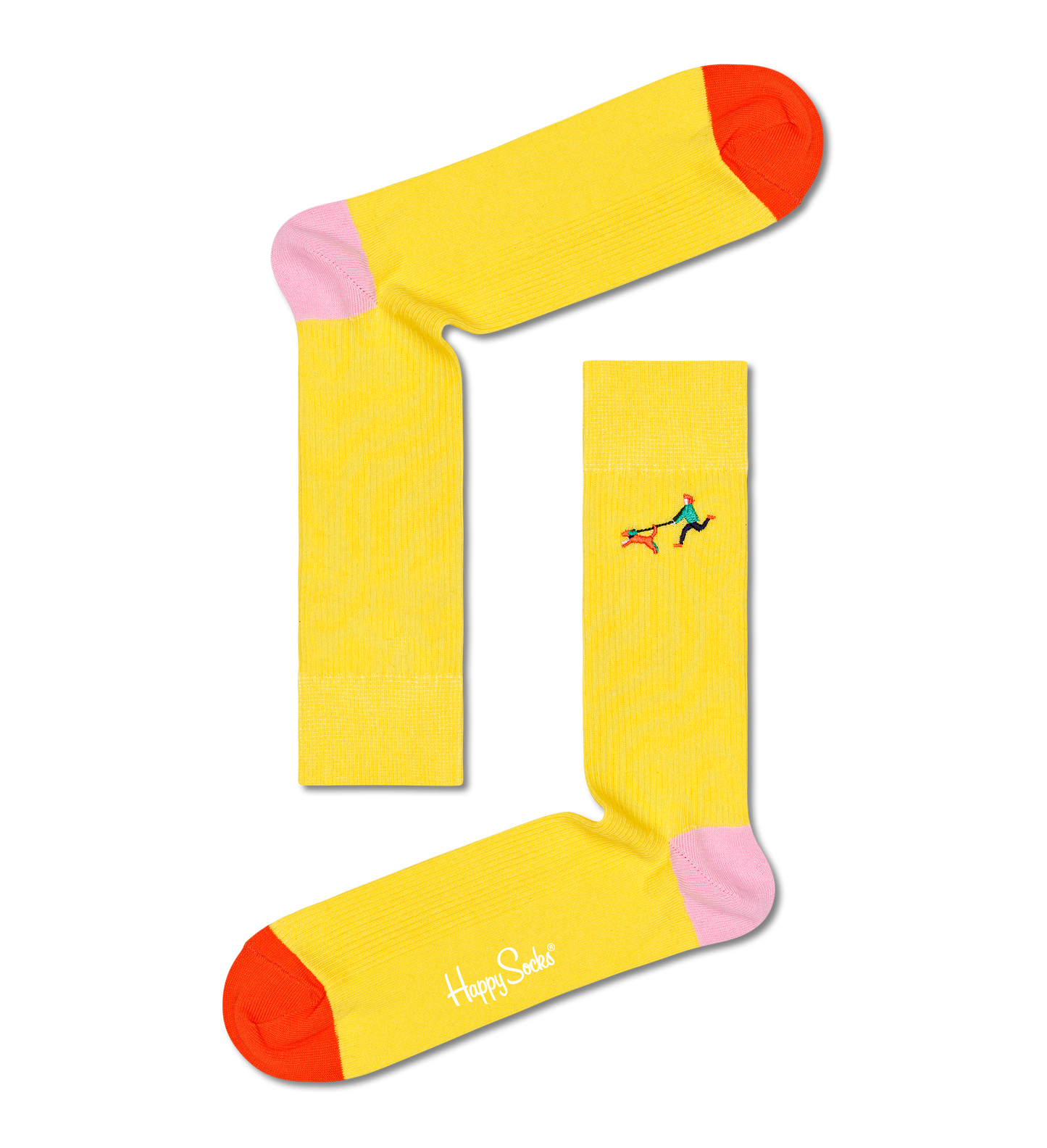 Ribbed Embrodiery Run The Dog Sock