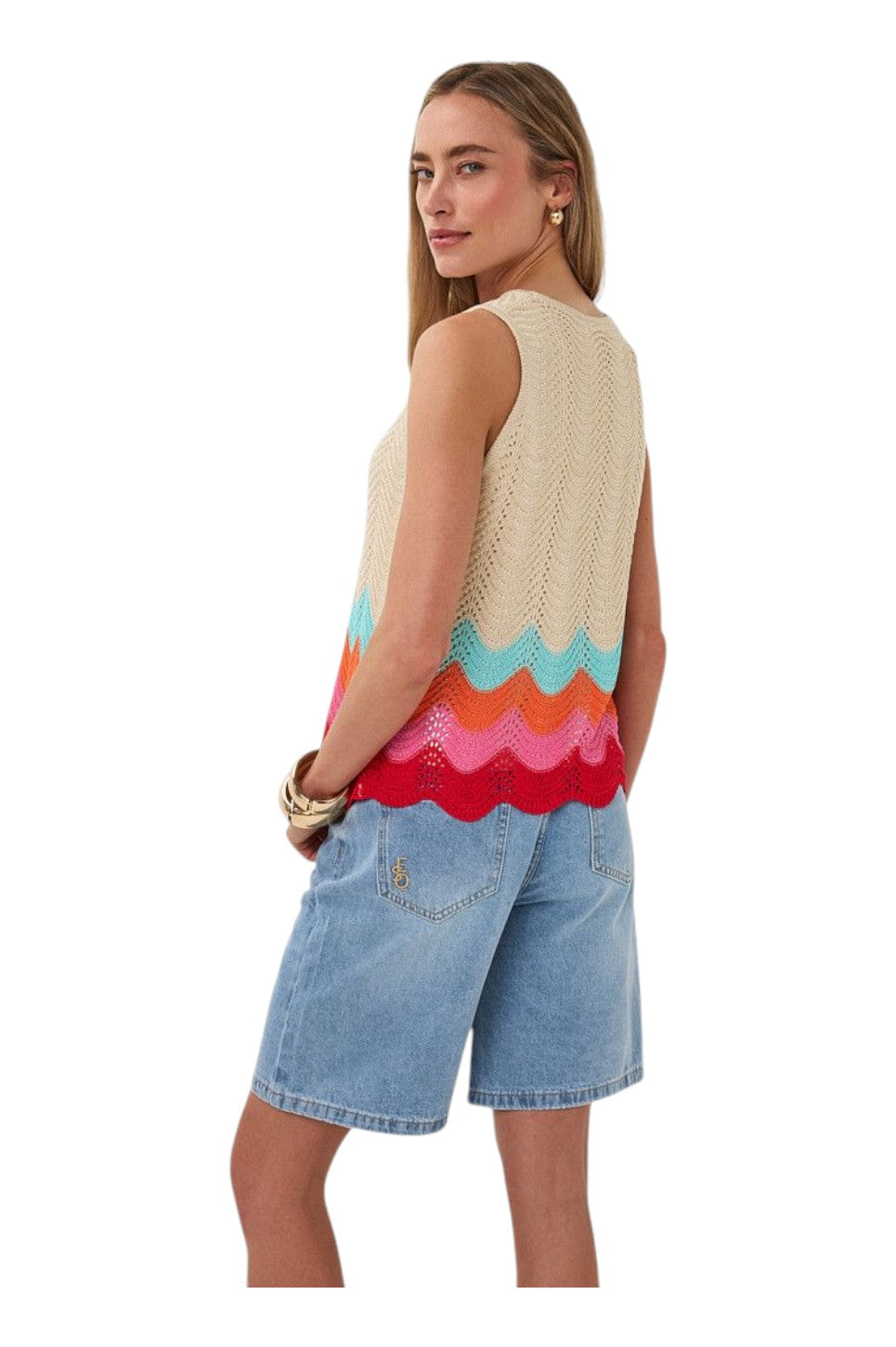 EsQualo TOP ZIG ZAG Multi Color