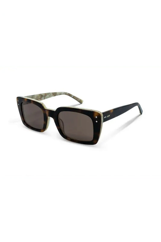 ANNA, Rectangular sunglasses for men and women brown lens UV400 protection