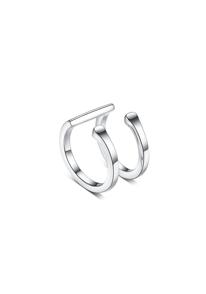 Double earcuff without CZ 10 mm diameter