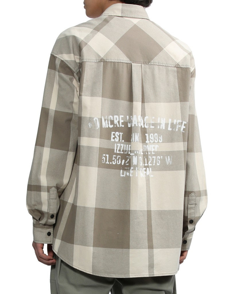 Izzue Men's Long Sleeve Shirt in Beige Color