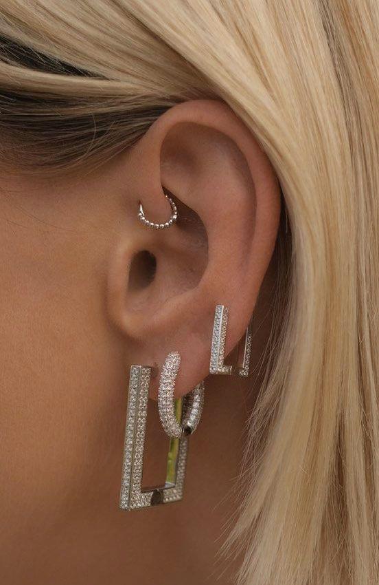 Pave Boxer Hoops-Gold