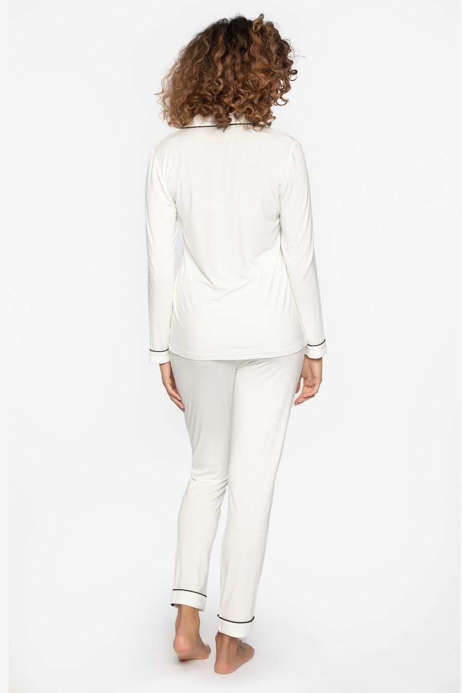 Cream Bamboo Pyjama Set For Women