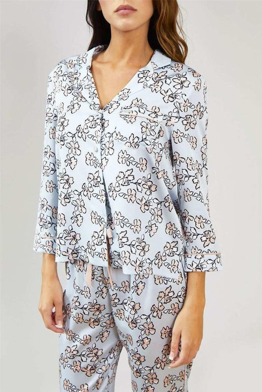 Mix and Match Floral Shirt in Duck Egg Blue