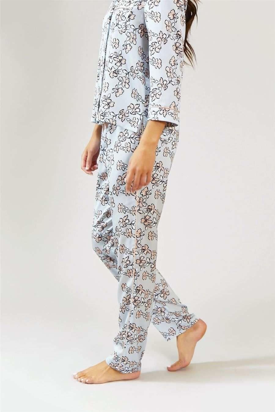 Mix and Match Floral Trousers Blue