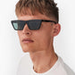 Corey, Rectangular sunglasses for men and women green lens UV400 protection