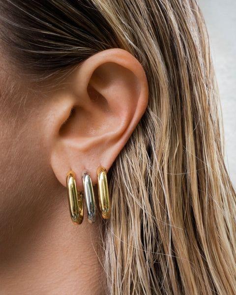 XL Chain Link Hoops-Silver