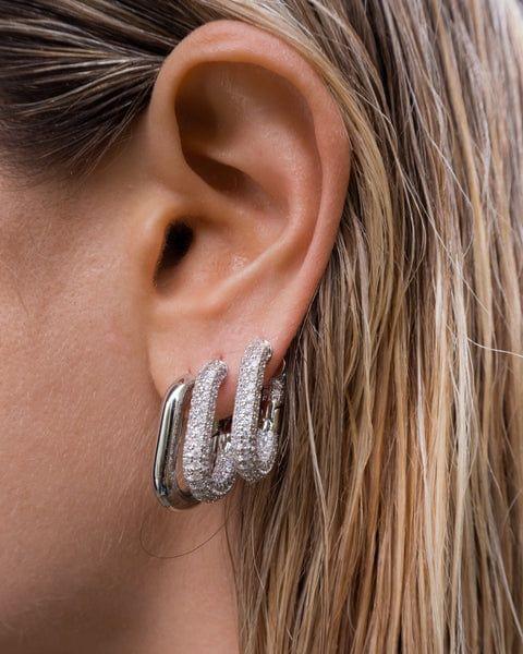 XL Chain Link Hoops-Silver
