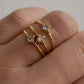 Bezel Charm Ring Set-Gold