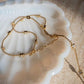 Bezel Charm Beaded Necklace-Gold