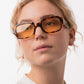 Downey, Rectangular sunglasses for men and women yellow lens UV400 protection