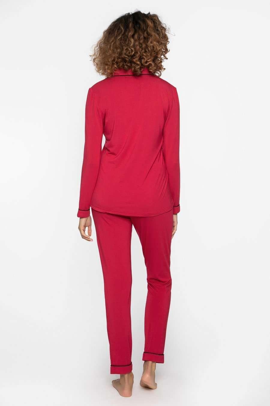 Scarlet Color Bamboo Pyjama Set For Women