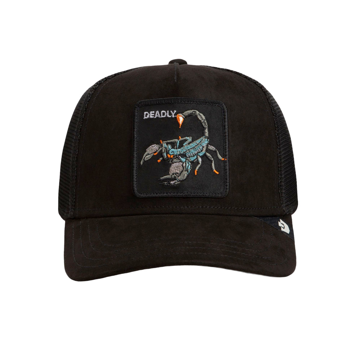 Goorin Bros Animal Farm Suede "Deadly" Scorpion Trucker Cap – Black