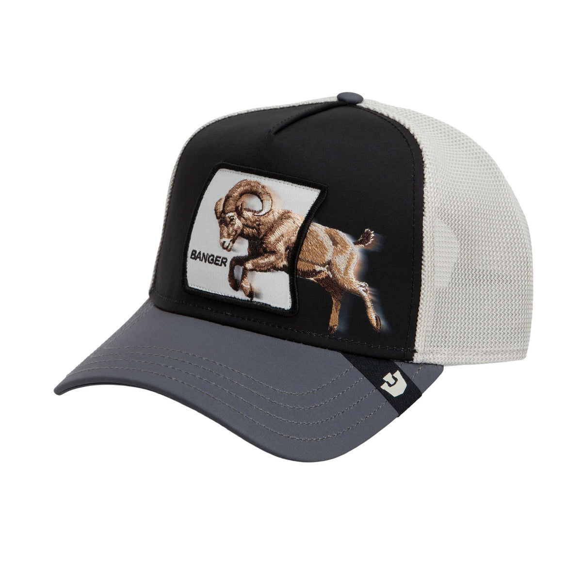 Goorin Bros. Migration Banger Trucker Hat - Black/Grey Ram Snapback