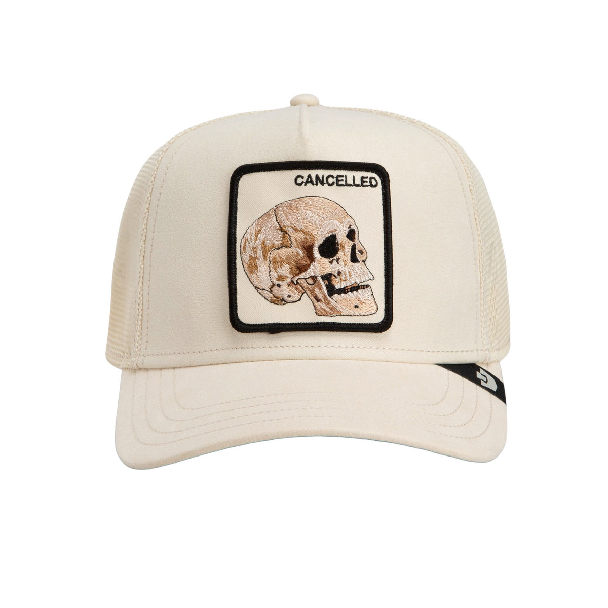 Goorin Bros. Faux Leather Skull "Cancelled" Trucker Hat - Cream & Black