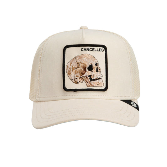 Goorin Bros. Faux Leather Skull "Cancelled" Trucker Hat - Cream & Black