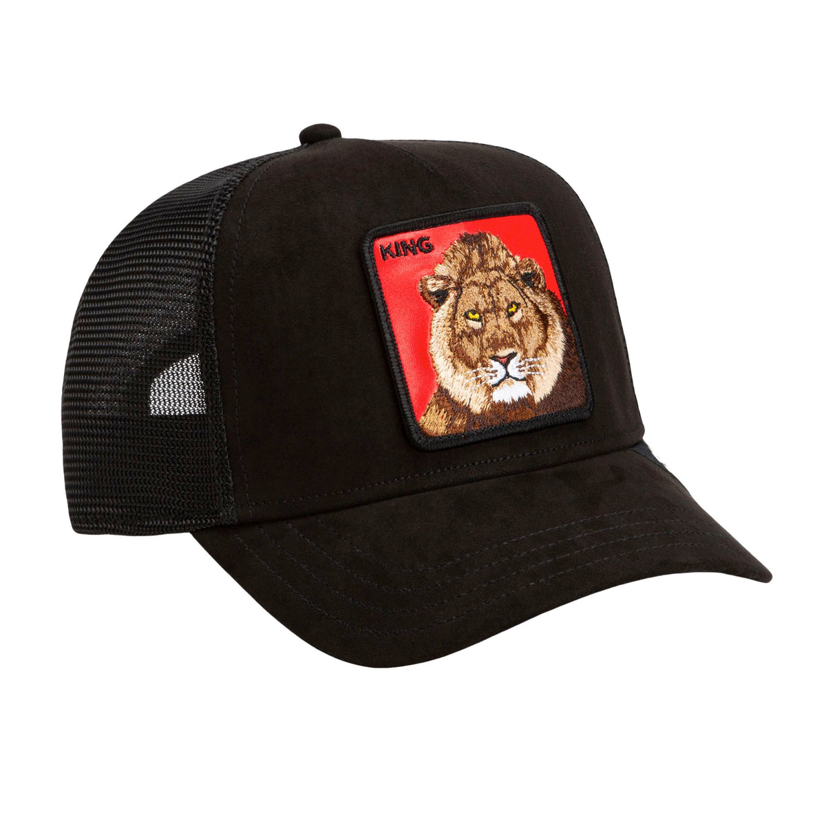 Goorin Bros. King Lion Trucker Hat - Black Velvet/Microsuede Cap