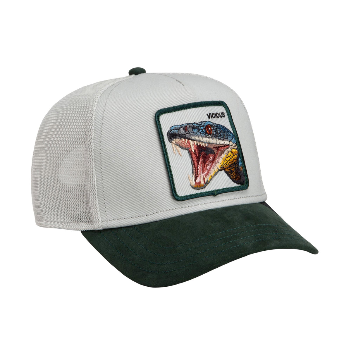 Goorin Bros. Vicious Snake Suede Trucker Hat – Guard/Grey