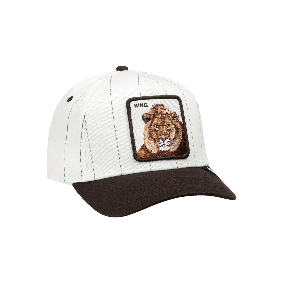 Goorin Bros. Pinstripe Lion Trucker Cap – "The King" Animal Farm Snapback Hat