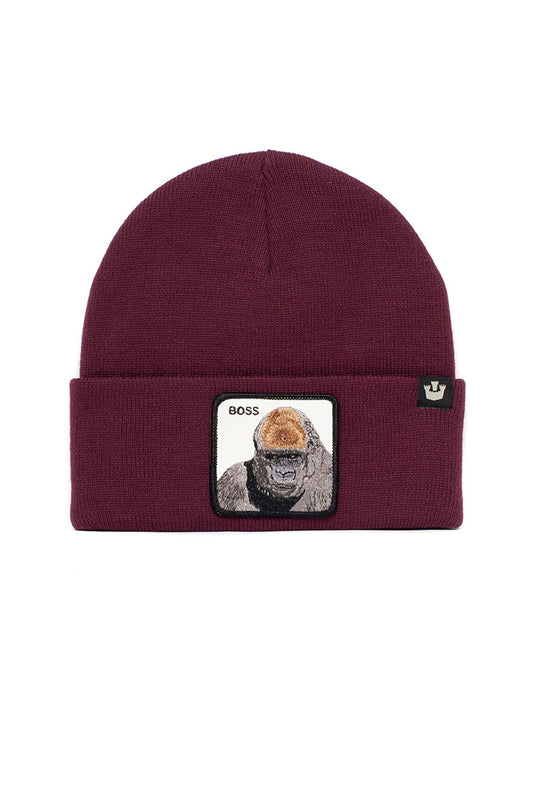 Goorin Bros Apes Knit Beanie Cap in Burgandy, BOSS