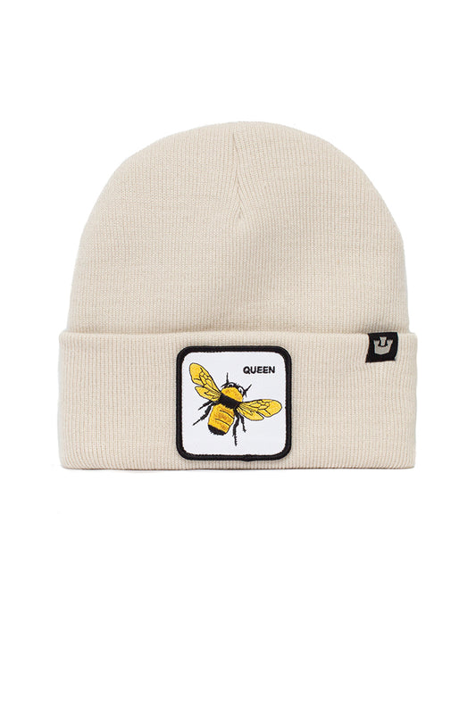 Goorin Bros Buzzed Beanie Hat in White, Queen Bee