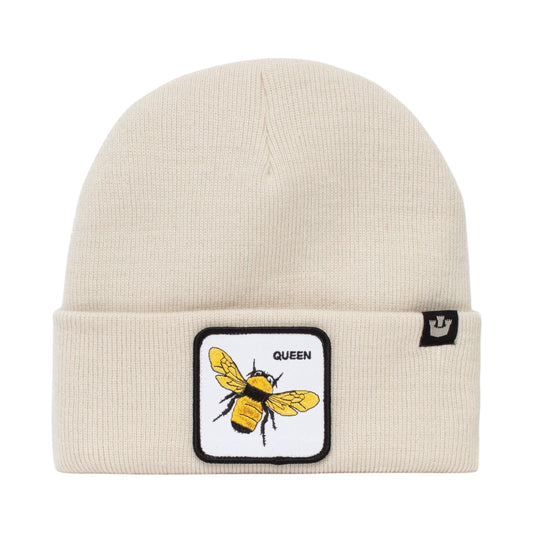 Goorin Bros Buzzed Beanie Hat in White, Queen Bee