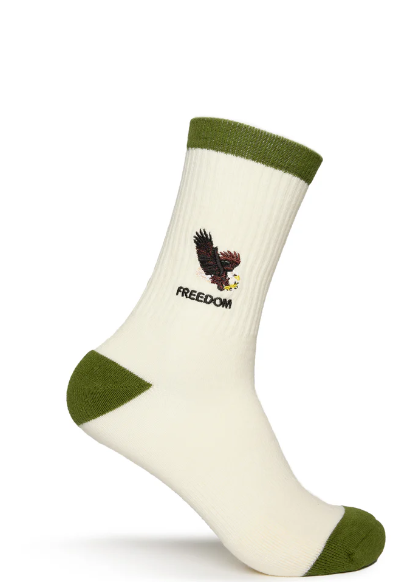 Goorin Bros " Get A Grip" Socks in Cream/Green Color