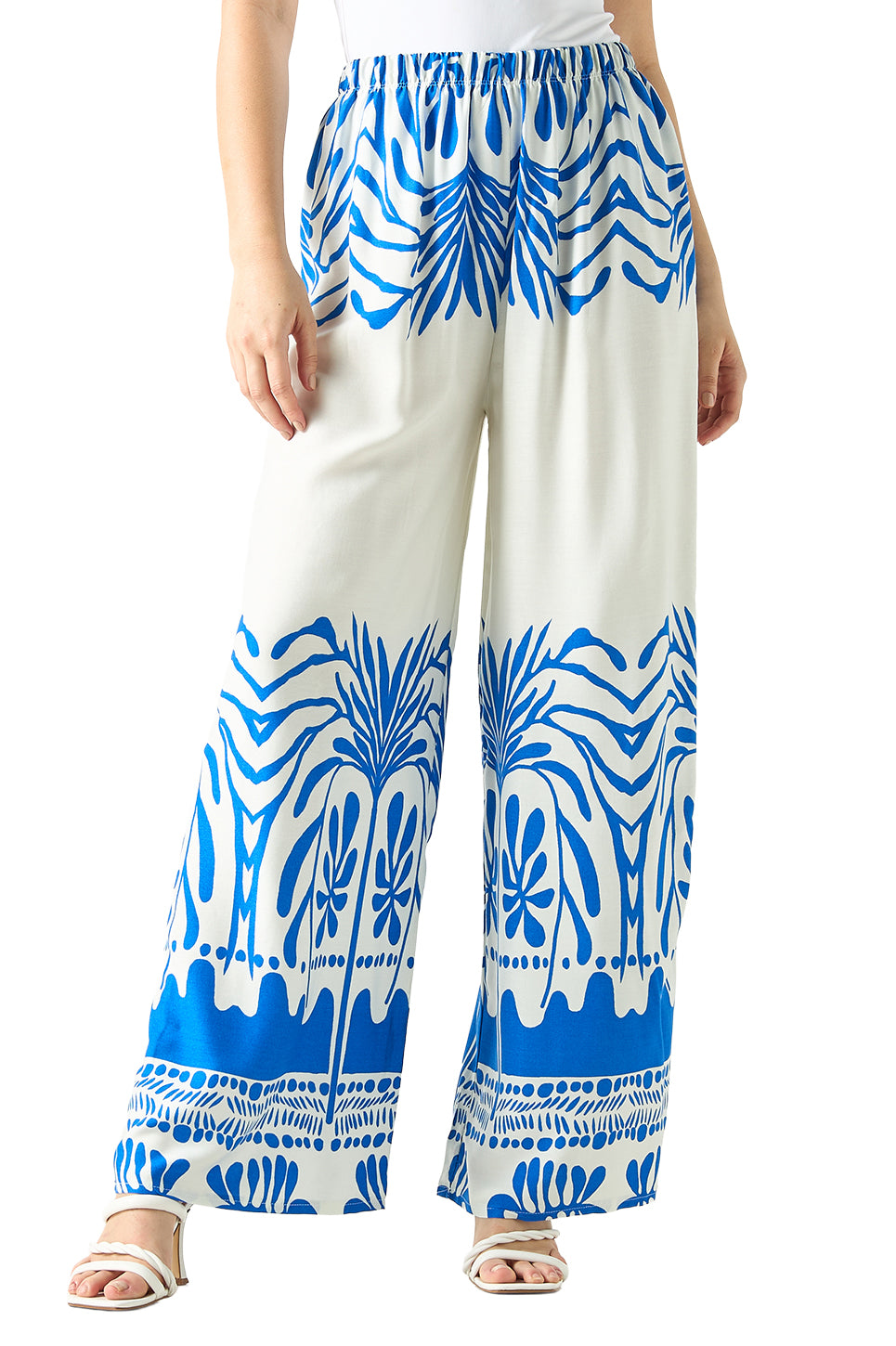 All-Over Print Longline Kimono and Wide Leg Pants Co ord Set