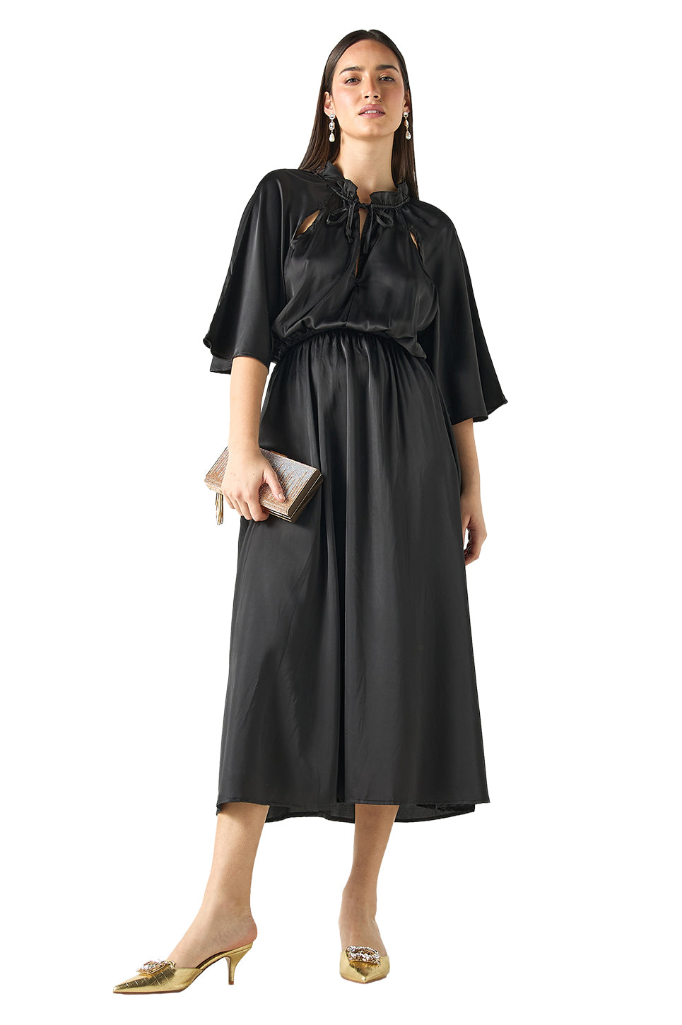 Elegant Satin Midi Dress