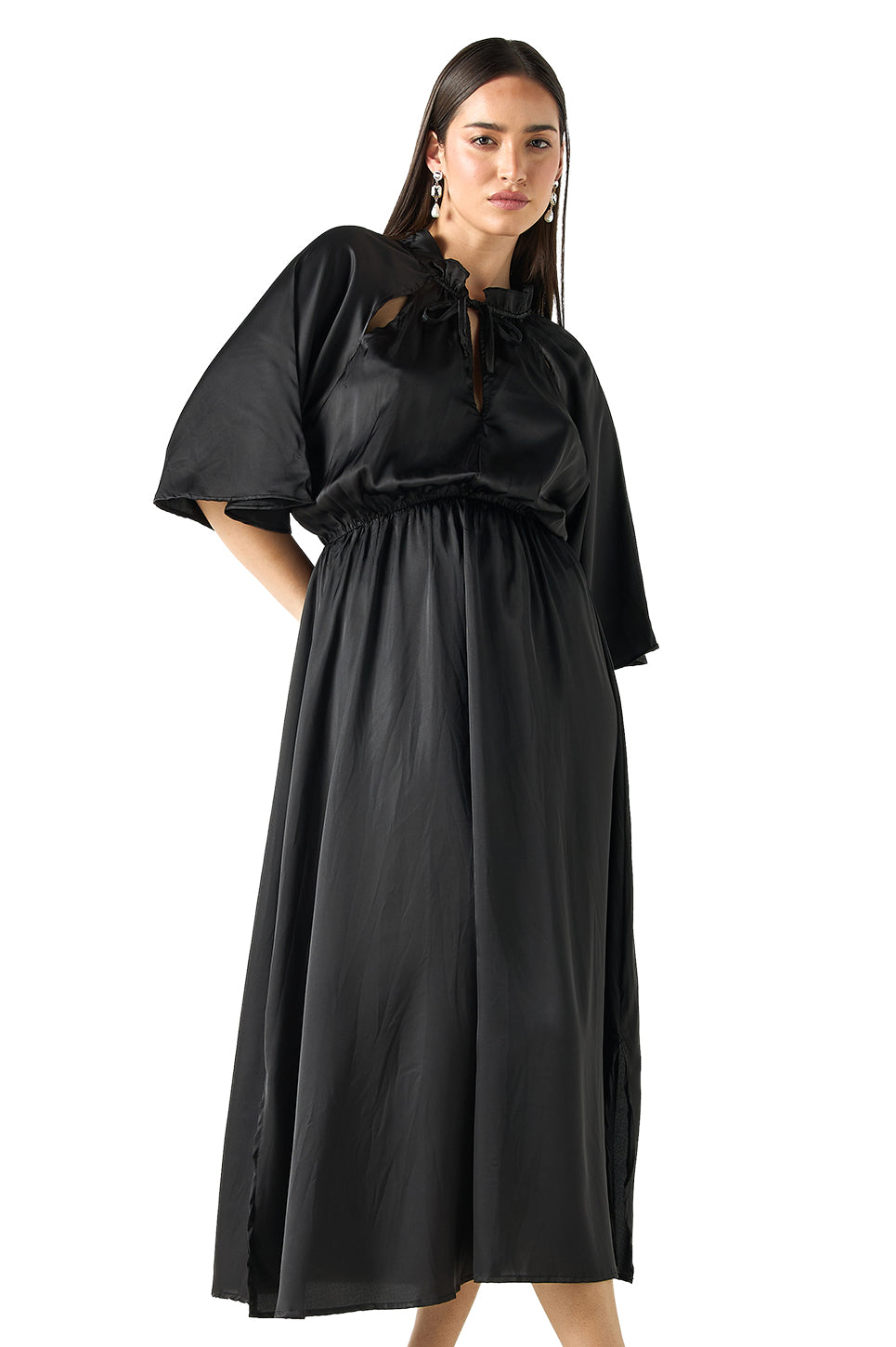 Elegant Satin Midi Dress