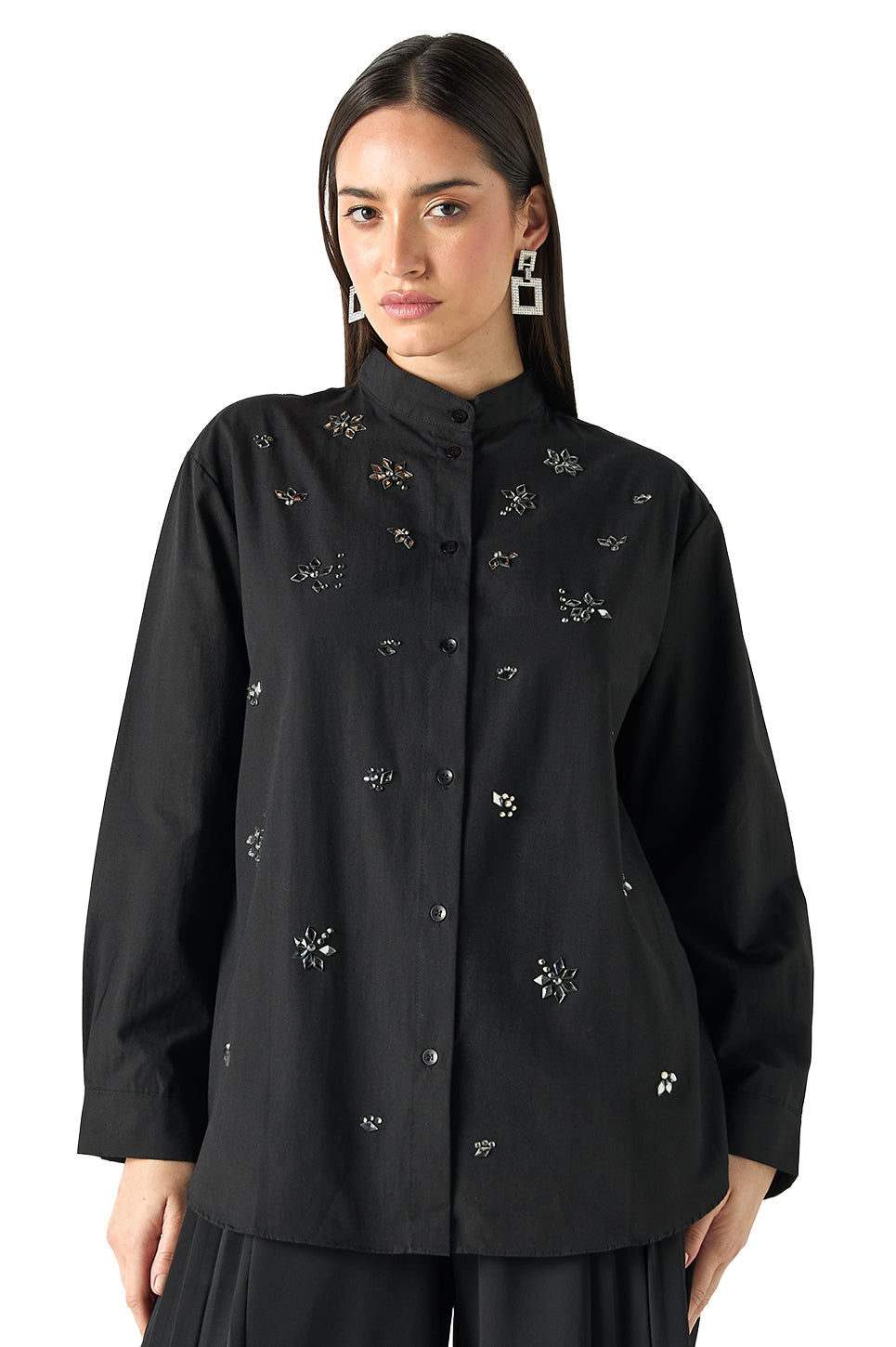 Mandarin Long Sleeves Collar Shirt