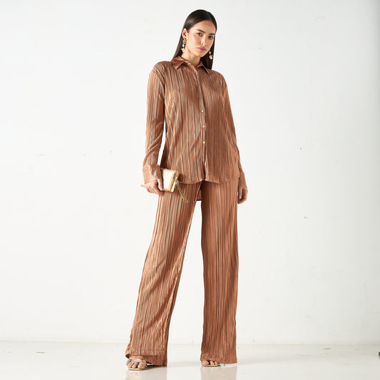 Sinoir Co-Ord set Beige Metallic