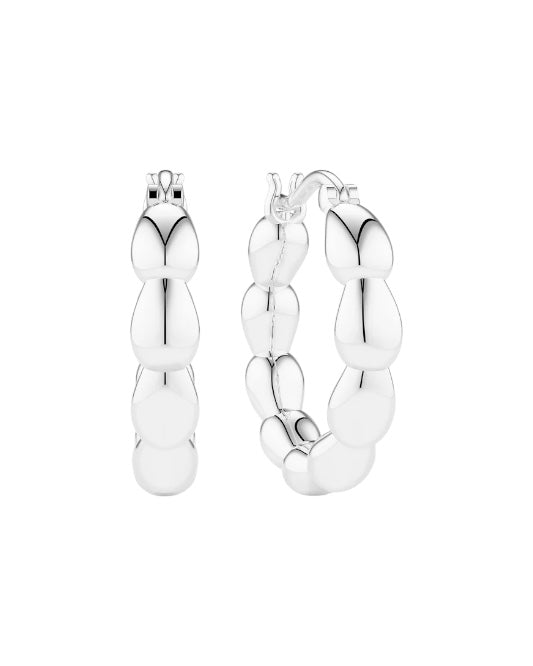 GOCCIA CERCHI PIANURA MEDIO 18k Gold Plated Sterling Silver Earrings