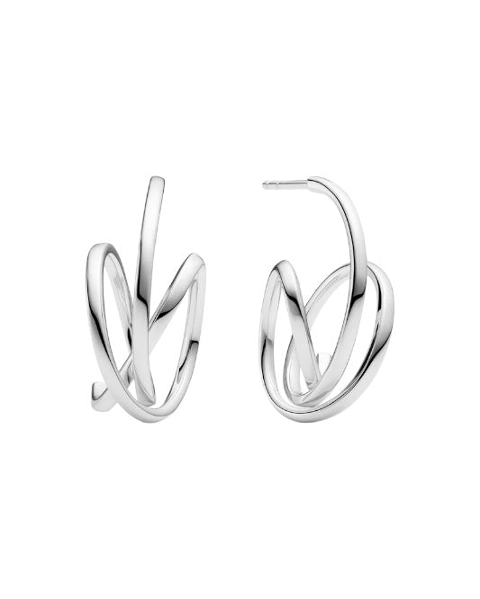 SPIRALE PIANURA PICCOLO Rhodium Plated Sterling Silver Earrings