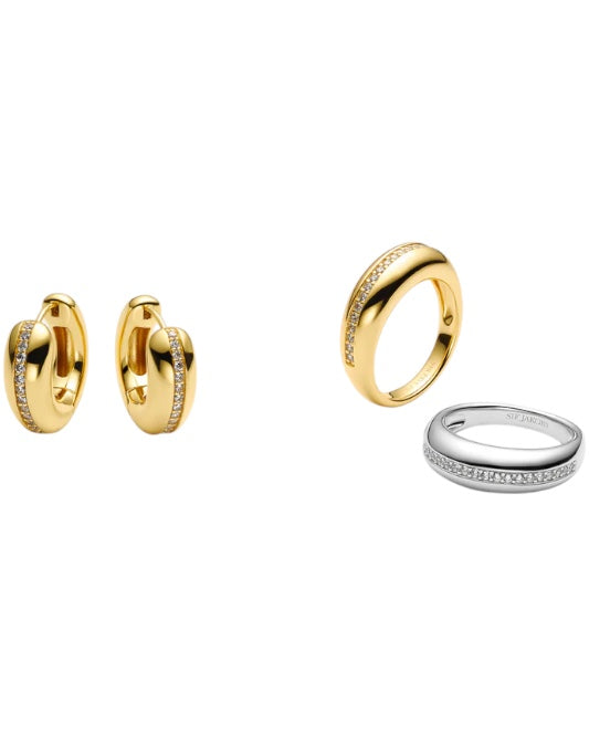 PALERMO PICCOLO 18k Gold Plated Earrings with White Zirconia