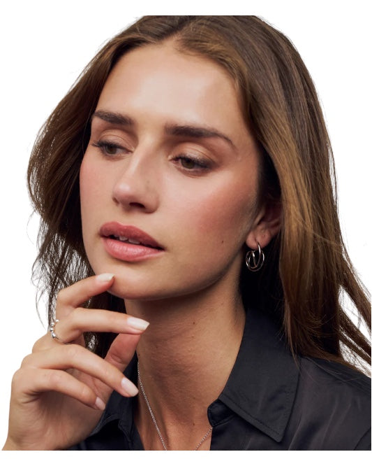 SPIRALE PIANURA PICCOLO Rhodium Plated Sterling Silver Earrings