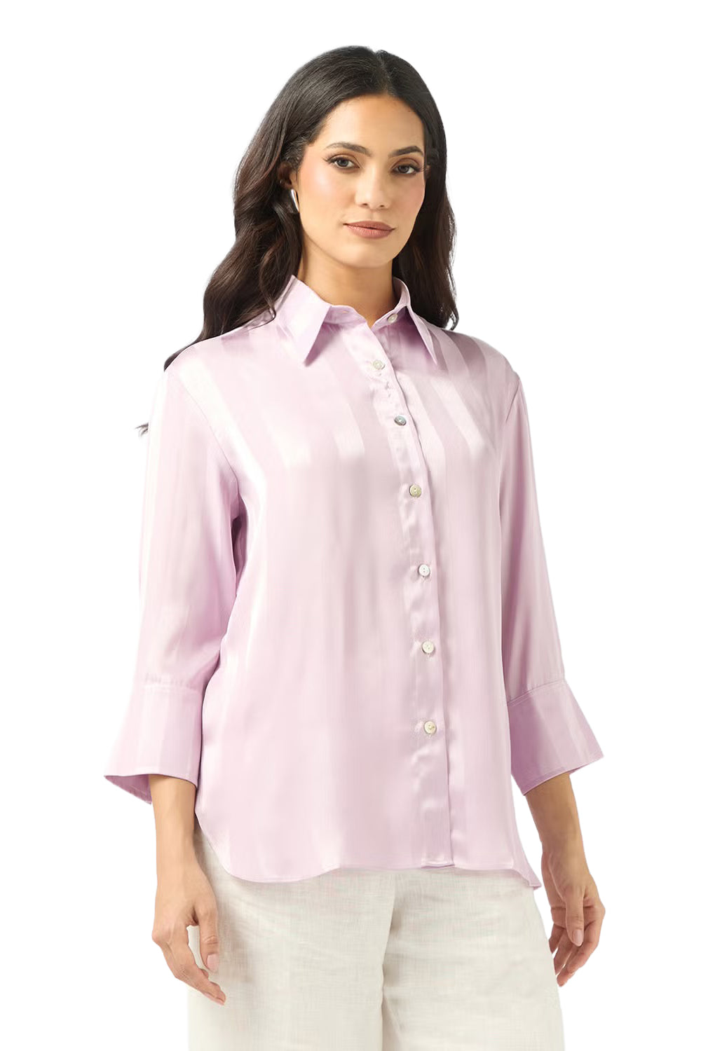 Satin Classic Button Down Shirt