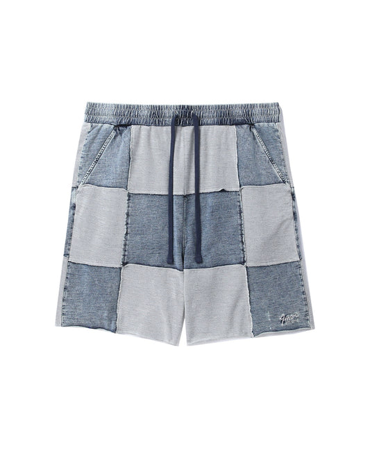 Men's Checkered Short in Light Blue