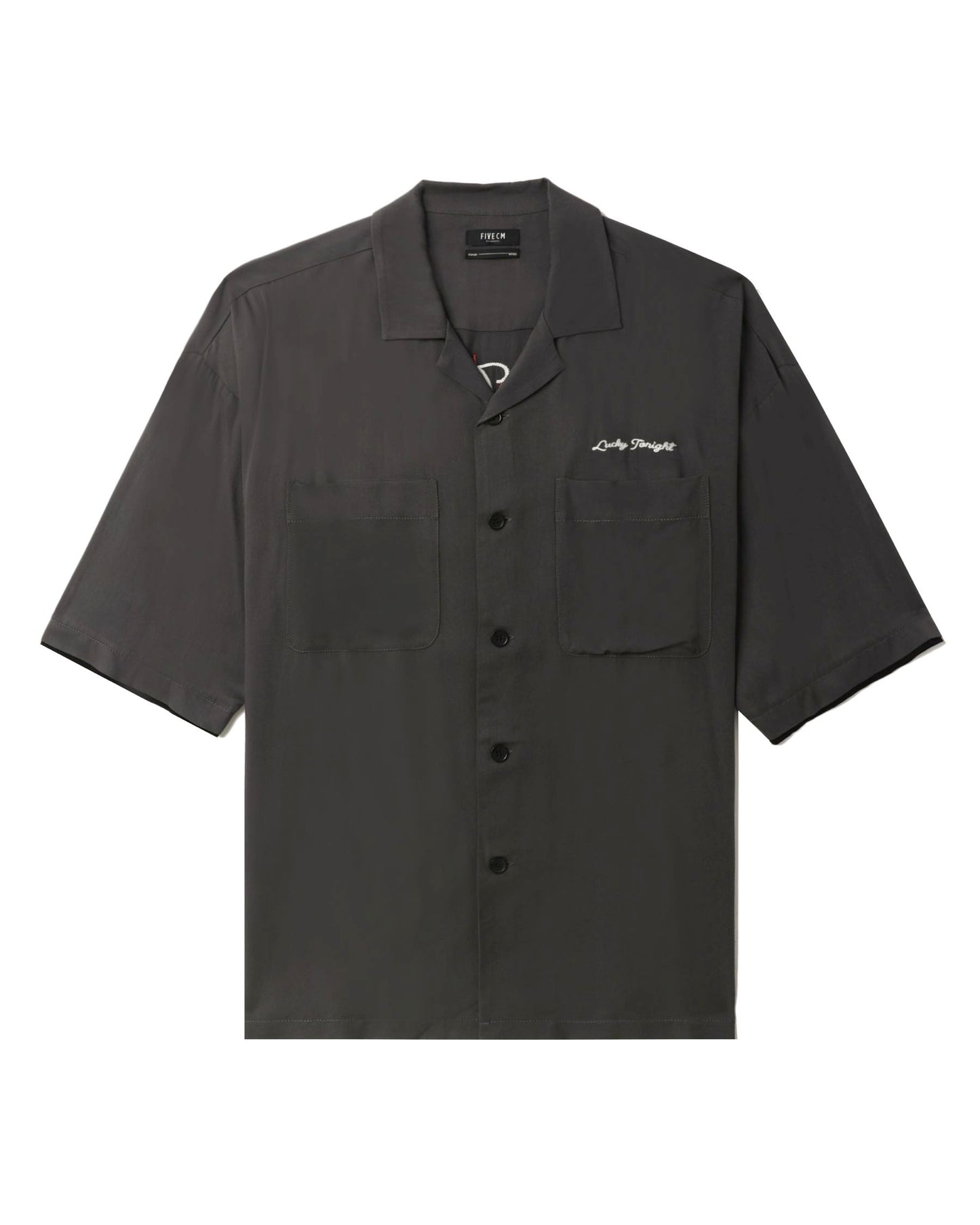 FIVE CM Men's Bowling Shirt in Charcoal