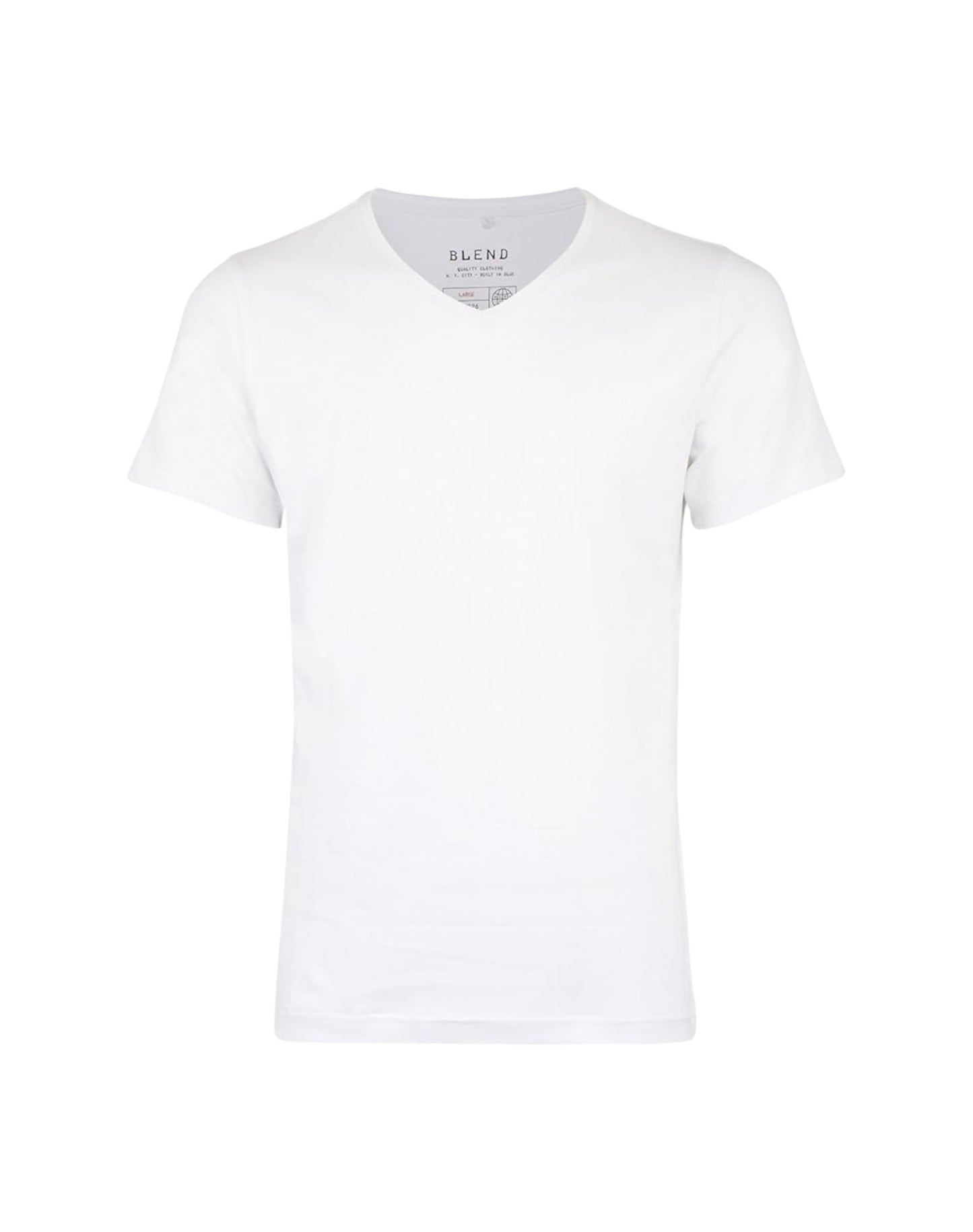 Blend Cotton V-Neck T-Shirt White 2-Pack