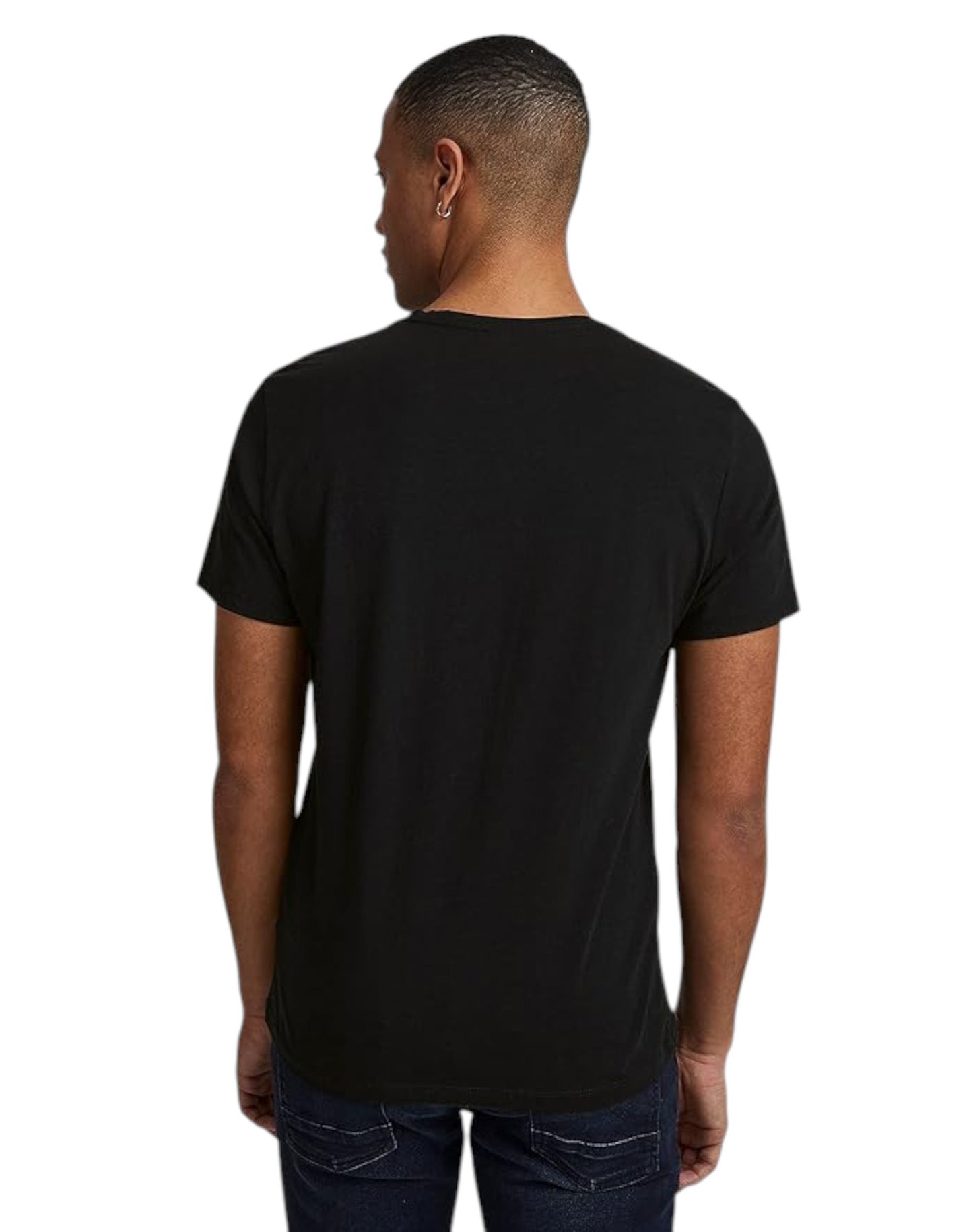 Blend Cotton V-Neck T-Shirt Black 2-Pack