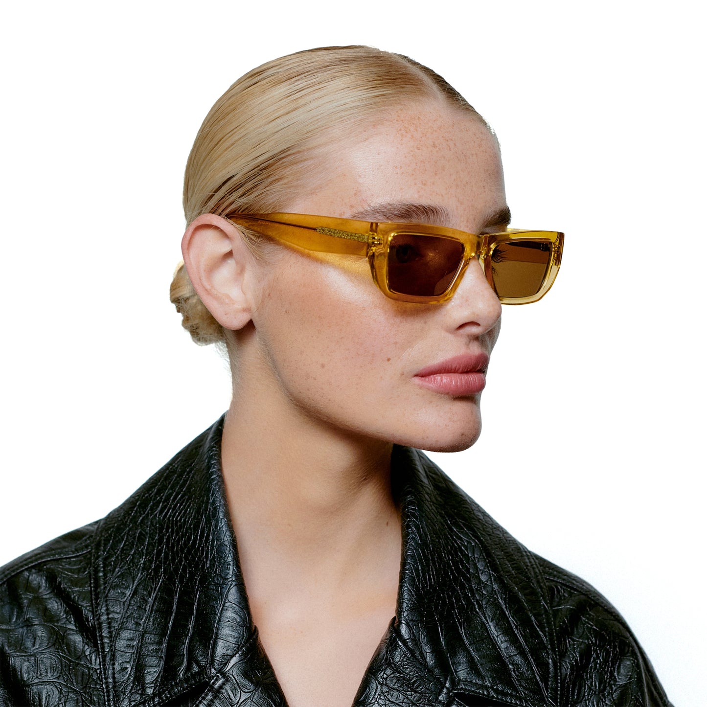A.Kjaerbede Fame Sunglasses in Yellow transparent color