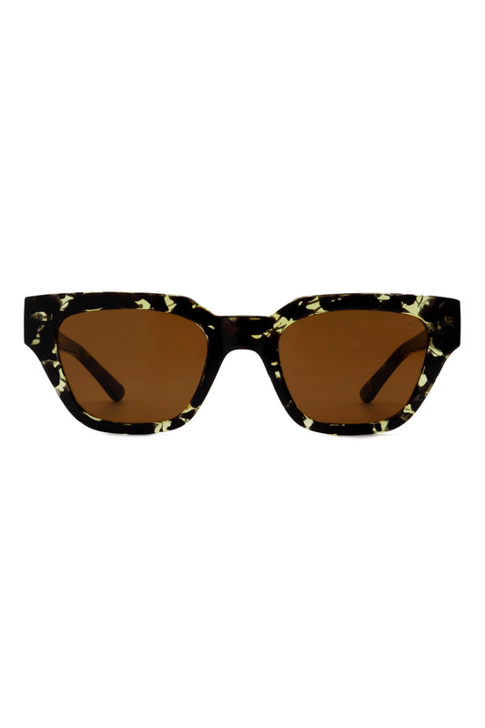 A.Kjaerbede Kaws Sunglasses in Black & Yellow Tortoise color