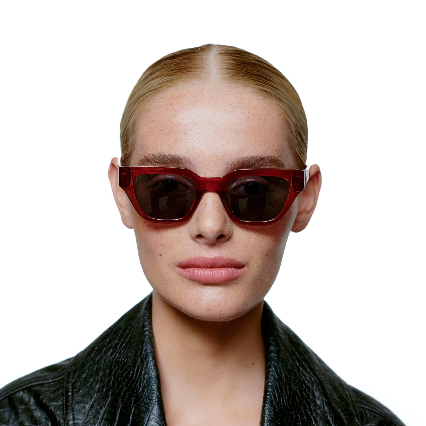 A.Kjaerbede Kaws Sunglasses in Burgundy Transparent color