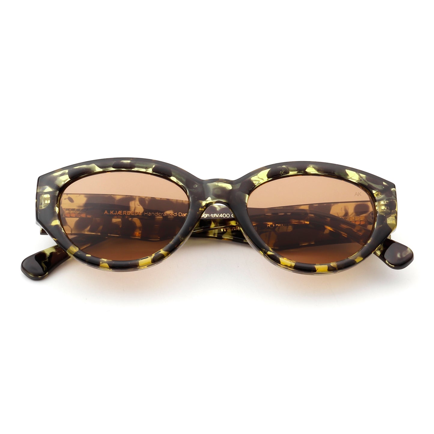 A.Kjaerbede Winnie Sunglasses in Black & Yellow Tortoise color