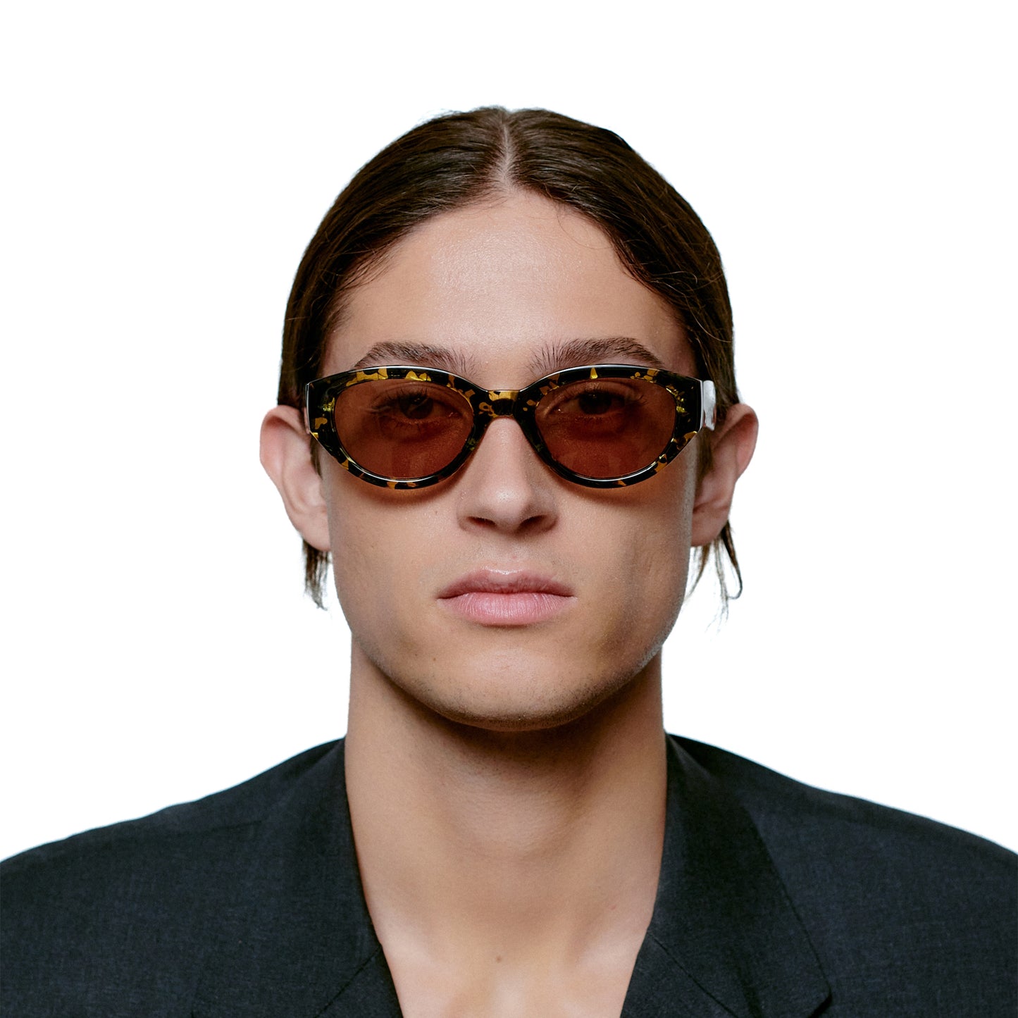 A.Kjaerbede Winnie Sunglasses in Black & Yellow Tortoise color
